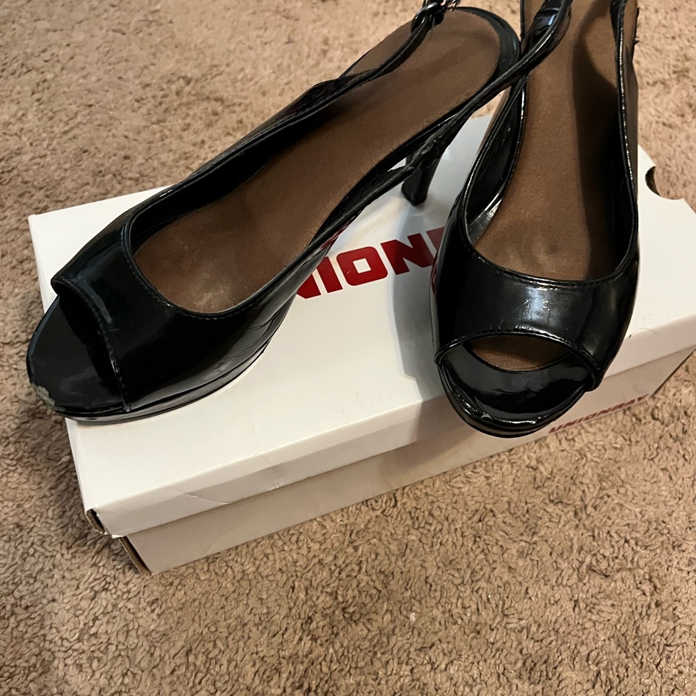 Elegant Black Peep-Toe Heels